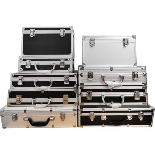 Tool Box Portable Aluminum Alloy Tool Case Safety Equipment Instrument Box Hardware Storage Suitcase File Box with Sponge