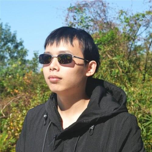 Fold Photochromic Reading Glasses Men Progressive Multifocal Glasses Women Near Far Sight Folding Frame Eyeglasses Diopter FML