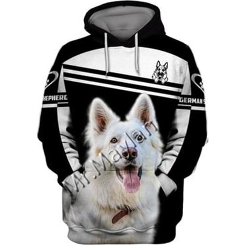 Unisex 3D German Shepherd Graphic Hoodie Harajuku Hoodie Alt Clothing Animal Crossing Streetwear Oversized Hoodie Pullover QW-64
