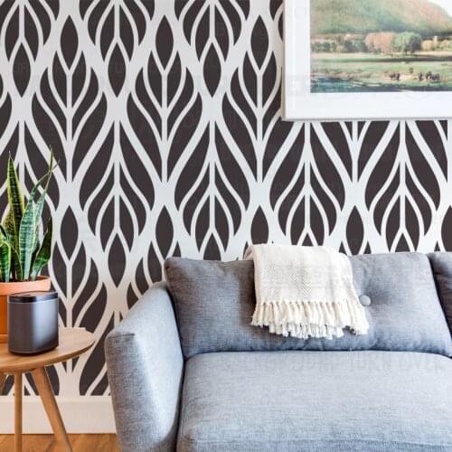 40 60 cm Stencils Leaf For Decor Paint Big Walls Large Floral Template Reusable Furniture Pattern Decorative Tile Floor S006