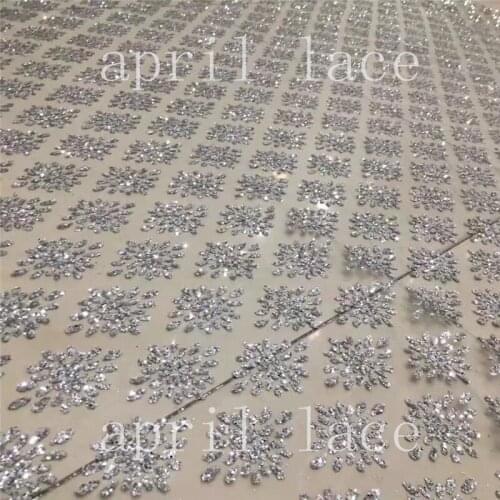 Stock 5yards luxury th012 # silver color hand print glitter mesh tulle lace fabric for occasion/ sawing wedding dress