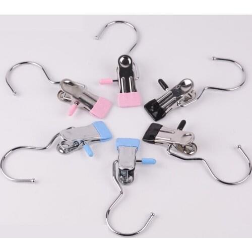 50 pcs Stainless Steel Boot Hanger Clip Curtain Holder Laundry Hook Hanging Clothes Pin Household Hangers Accessories Towel Clip