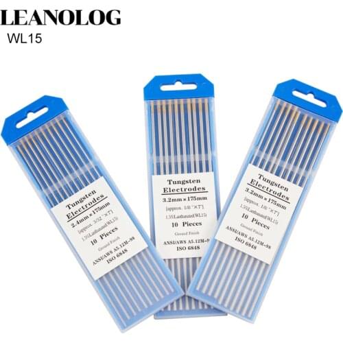 10pcs Gold Head Lanthanated Tungsten Electrode 1.0 /1.6/2.0/2.4/3.0/3.2/4.0X175mm TIG Tungsten Needle/Tungsten Electrode/TIG Rod