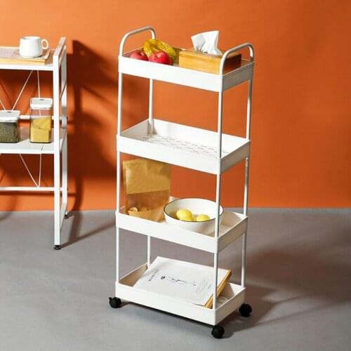 Rolling Storage Cart 3/4 Tier Mobile Shelving Unit Bathroom Carts with Handle for Kitchen Laundry Room