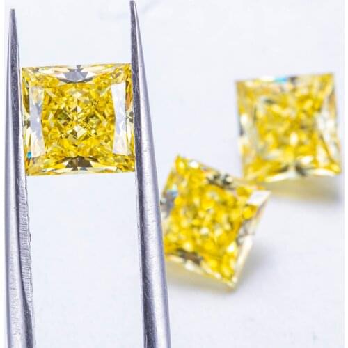 Zhanhao Princess Cut Loose Gemstone Wholesale For Diamond Necklace Jewelry Simulant Fancy Yellow ZIRCON