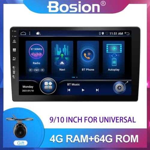 1 Din/2din Android 10 4GB+64GB 1/9 Inch Car Radio Multimedia Video Player Navigation GPS for Universal Autoradio DSP AHD CAM USB