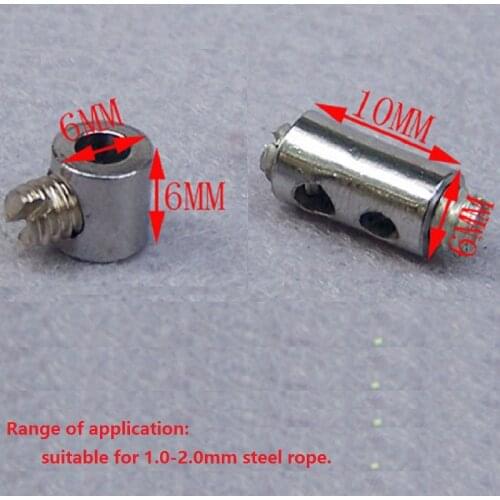 10pieces/lot 1.0-2.0m steel wire rope fixator+Slotted grub crew with single hole or double holes Steel Wire Rope Fittings Clip