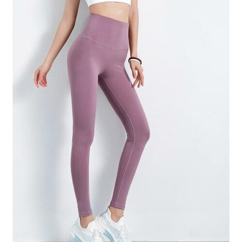 2021 Nude Yoga Pants Womens High Waist Peach Hips Running Tight High Elastic Feet Sports Fitness Pants