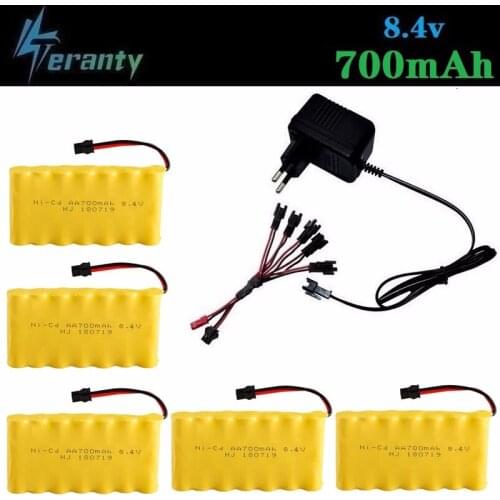 8.4v 700mAh Battery Charger sets For RC Cars Robots Tanks Train Gun Boats Aa NiCD Battery 700mah 8.4v Rechargeable Battery Pack
