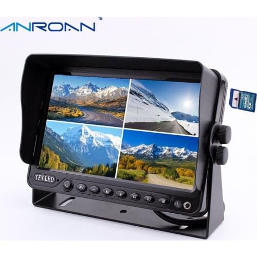 9 inch DVR Recorder Monitor Built-in Quad Split Screen for Vehicle Car Camera Monitor System