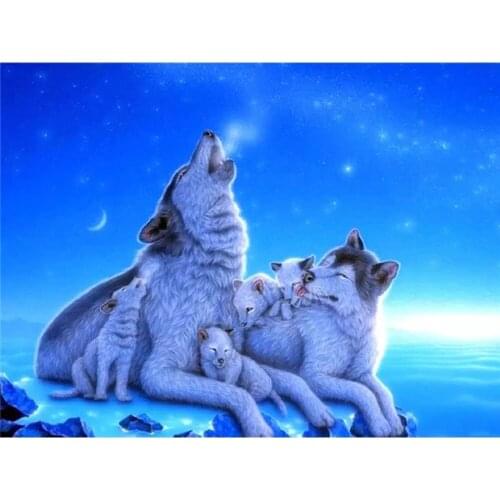 ARMYQZ Diamond Painting Animal Full Square Round Drill Craft Kit 5D Diamond Embroidery Wolf Snow Needlework Decor For Home