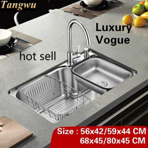 Free shipping Standard individuality kitchen single trough sink hot sell food grade stainless steel 56x42/59x44/68x45/80x45 CM