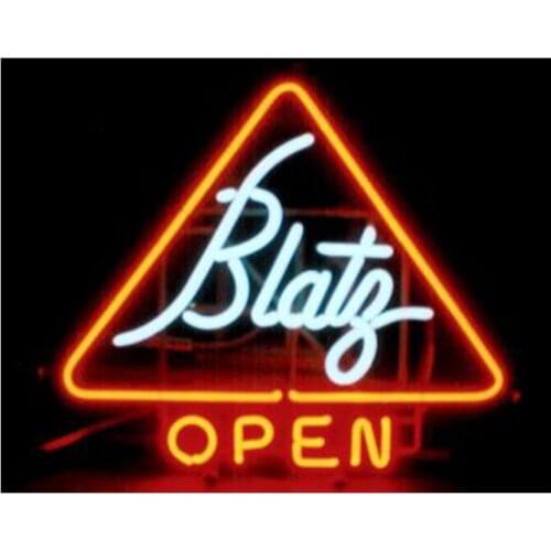 Blatz Beer OPEN Neon Sign Handmade Real Glass Tube Club Bar KTV Store Party Home Decoration Advertise Display Neon Signs 17"X14"