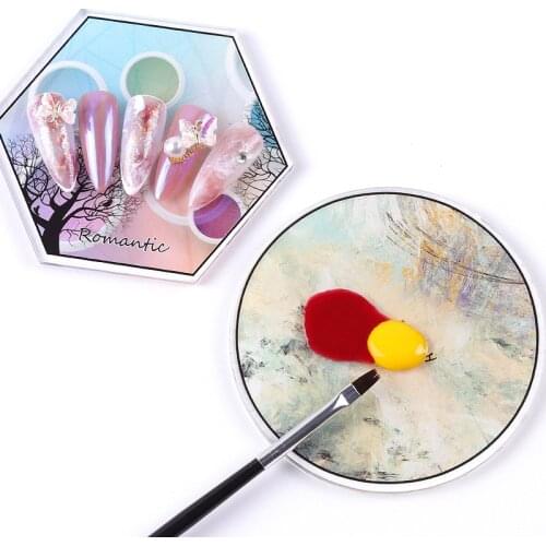 Nail Art Display Stand Retro Palette Starry Sky Shell Butterfly Shape Gel Polish Glitter Mixing Decor Showing Shelf Tool