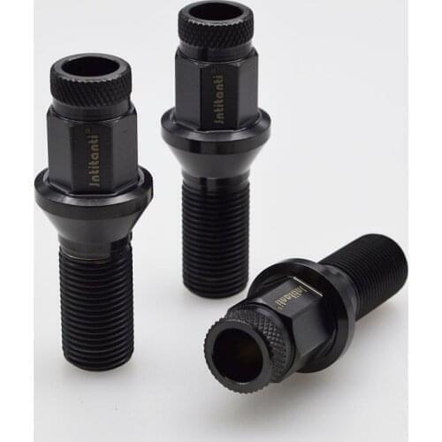 Jntitanti High performance heptagon anti-theft head 60 degree cone seat Gr.5 titanium lug bolts M12/M14*1.25/1.5*28-35mm