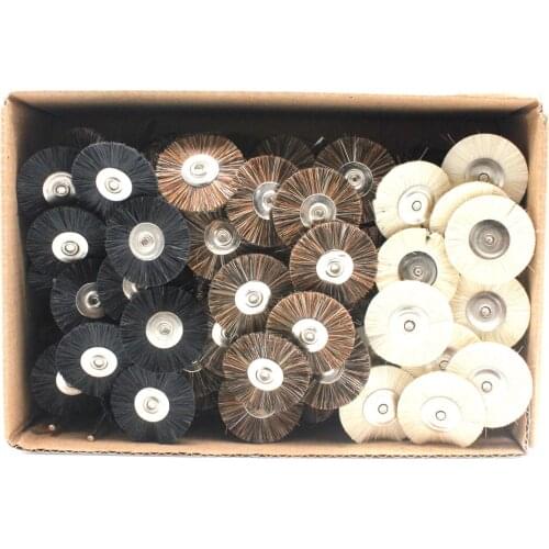 100pcs 25mm Bristle Brushes 2.35mm Shank Jewelry Buffing Polishing Wheels Dremel Accessories