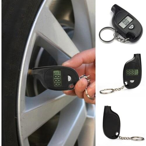 Mini Portable High Accuracy Motor Car Tyre Air Pressure Testing Gauge Meter LCD Digital Display Key Chain Auto Test Tool