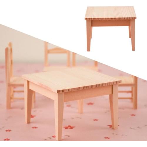 1 12 Miniature Doll House Table Dining Room Desk Wooden Furniture Accessories