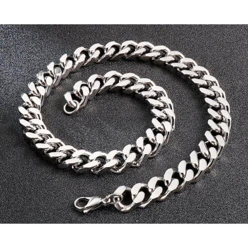 European and American street fashion four-sided thick chain mens necklace fashion stainless steel stage with chain jewelry