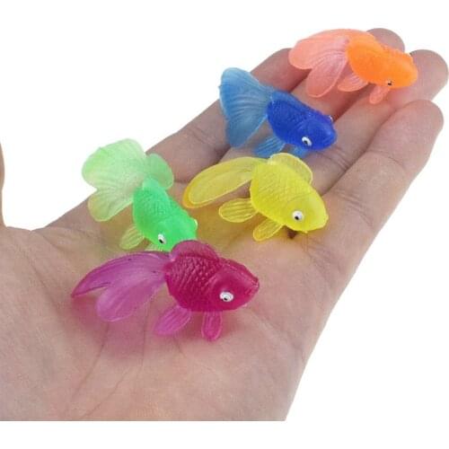 Soft Rubber Gold Fish Fishing Toys Plastic Simulation Small Goldfish Kids Baby Water Toys