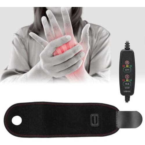 Carbon fiber Heating Wrist Brace Hot Compress Arthritis Pain Relief Wrist Hand Support Brace with Chinese medicine physiotherapy