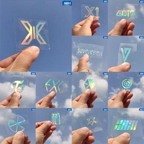 ASTRO DAY6 CIX EXO TWICE GOT7 X1 SEVENTEEN Laser PVC Sticker Creative Rainbow Color Sticker For Decoration Laptop Phone