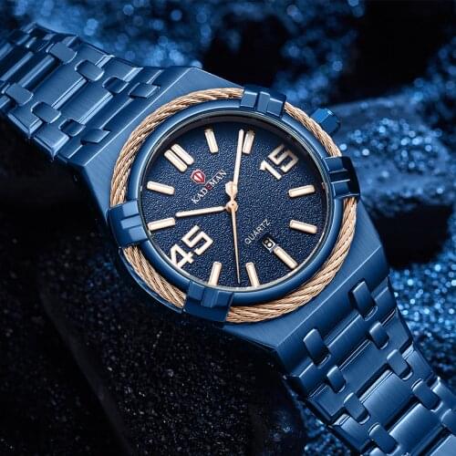 Kademan New Fashion Mesh Calendar Quartz Watch Large Dial Waterproof Watch Mens Watch Japanese Movement