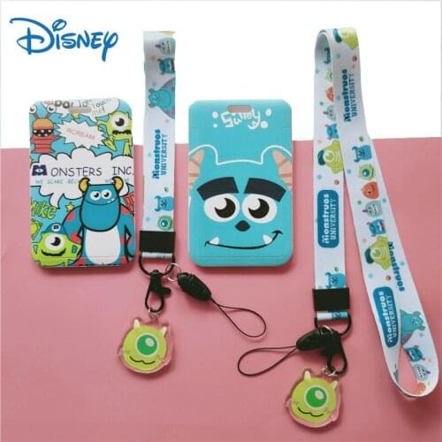 New Disney Monsters University Creative Card Holder Cartoon Lanyard KeyChain ID Holders Student Card Cover Card Hanging Neck Bag