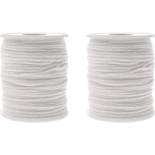 2 Rolls 61m Organic Cotton Braid Candle Wick Spool Candle Making Supplies