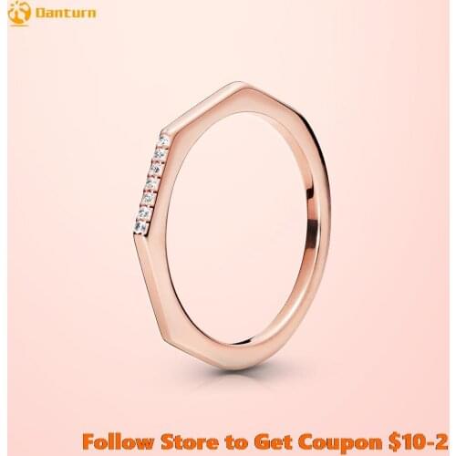 925 Sterling Silver Women Rings Multifaceted Rings Rose Color Rings for Women Jewelry Wedding