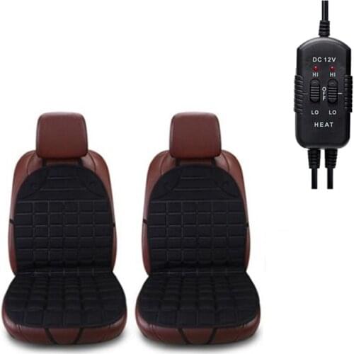 12V Heated Seat Cushion Universal Car Seat Heater with Intelligent Temperature Controller (Black), 2PCS