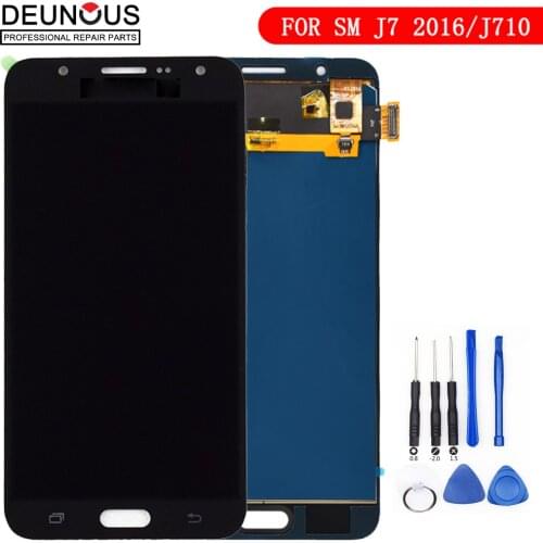 TFT Can Adjust For Samsung Galaxy J7 2016 LCD Display J710 J710FN Touch Screen Digitizer Glass Assembly Frame J710F J710 LCD