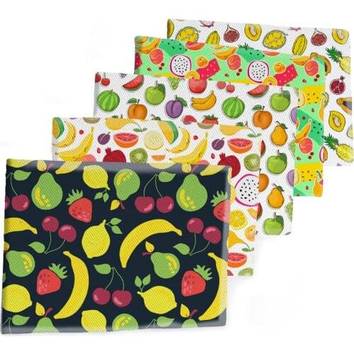 50*145CM Fabric Fresh Summer Fruit Printed Polyester Cotton Twill Fabric Patchwor Printed