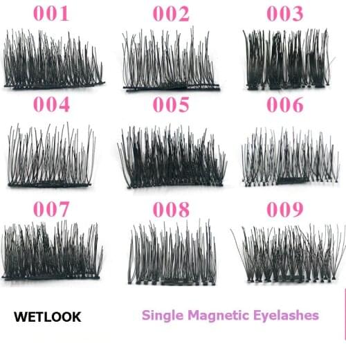 WETLOOK 4Pcs/Pair 3D 0.2mm Magnetic Eyelashes Extension Fake False lashes-CT Reusable Eye Beauty Makeup Accessories Soft Hair