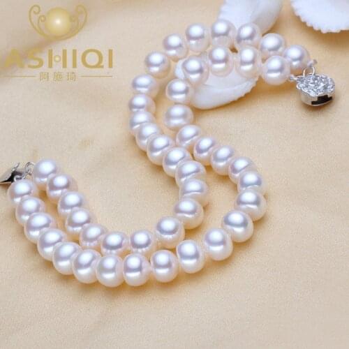 ASHIQI Real Natural Pearl Bracelet for Women Freshwater Pearls Jewelry handmade bracelets 2 Rows NEW gift