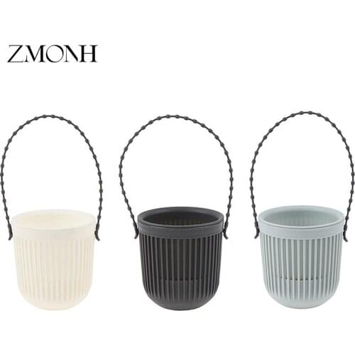1pc Double-layer Hanging Plant Holder Lazy Water Multi-basin Plastic Basket Wall Flower Pot Macreme Planter