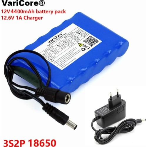 12 v 4.4 Ah 4400mAh 18650 Rechargeable batteries 12V Li-Ion Battery pack Protection Board CCTV Monitor battery +12.6V Charger