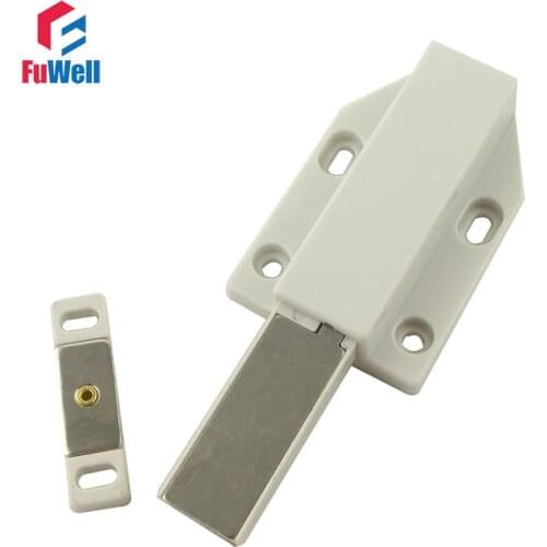 2pcs Magnetic Door Catches Stops Push to Open Plastic Holder Latch Door Closer for Cupboard Kitchen Cabinet Door Damper Buffer