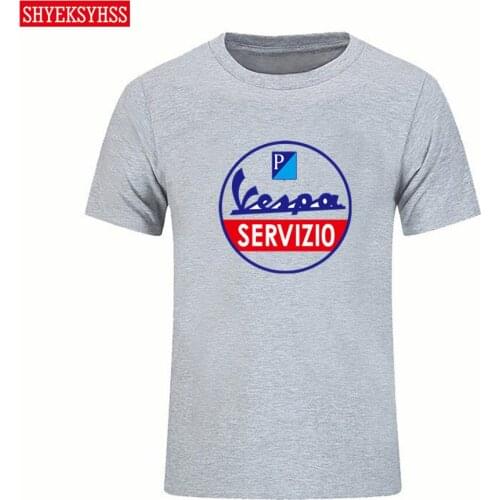 2020 Vespa Mens T Shirt Vespa Servizio Car Tshirt Man Short Sleeve Cars T-Shirt Adult Vespa Service Women Tees Tops TShirt