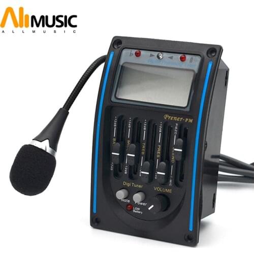 5 Band Acoustic Guitar EQ Preamp Prener-PM 5-Band EQ Equalizer Pickup Tuner LCD with Microphone