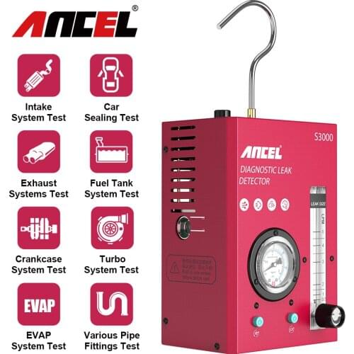 ANCEL S3000 Car Smoke Leak Detector Tool 12V Repair Smoke Generator Pipeline Automotive Exhaust Gas Analyzer