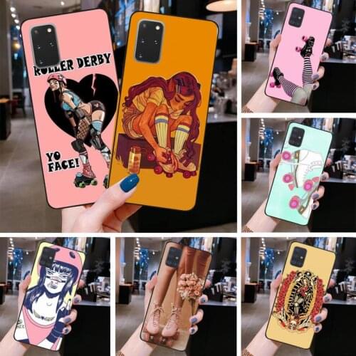 Roller skates skating girl Phone Case for Samsung S20 plus Ultra S6 S7 edge S8 S9 plus S10 5G lite 2020