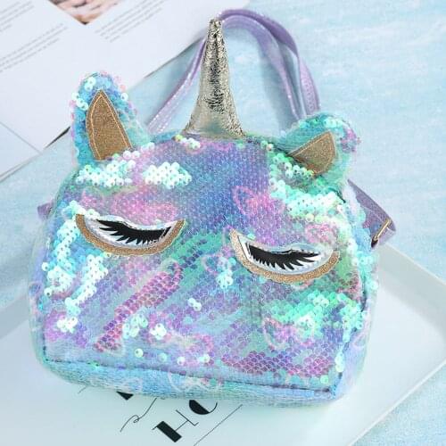 Kids Wallet Cute Unicorn Crossbody Purse Sequins Shoulder Bag Gift for Girls Purse and Cartoon Handbag Shoulder Bag Small Wallet
