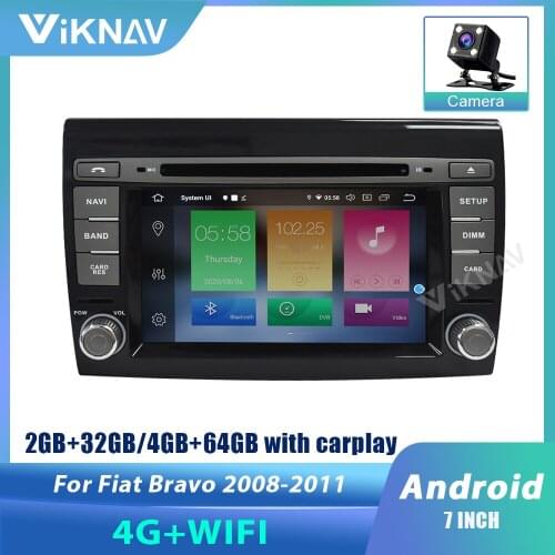 For Fiat Bravo 2007 2008 2009 2010 2011 2012 2 DIN Android 10 Car radio GPS navigation DVD player car stereo auto audio