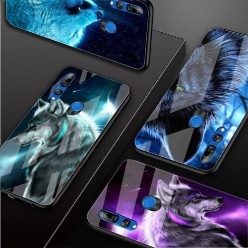Fantasy Wolf Tempered Glass Phone Case For Huawei honor 8X 9 10i 20i 20Lite 20Pro 30 Pro Cover Shell