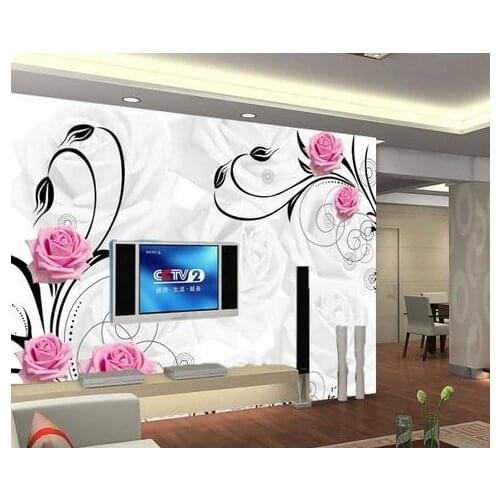 Custom photo wallpaper 3D murals wallpaper Large mural wall cloth sofa marriage bedroom warmth from the pink rose Flowers mural