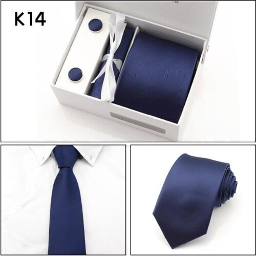 New Fashion Casual Mens Male High-End Tie Sets Married British Groom Metrosexual Square 8CM Navy Blue Black Necktie on Sale