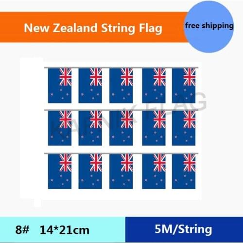 KAFNIK,5 meters 20 faces 14*21CM New Zealand String Flag Banner Bar For Party Decoration/World Event Carnival Decor