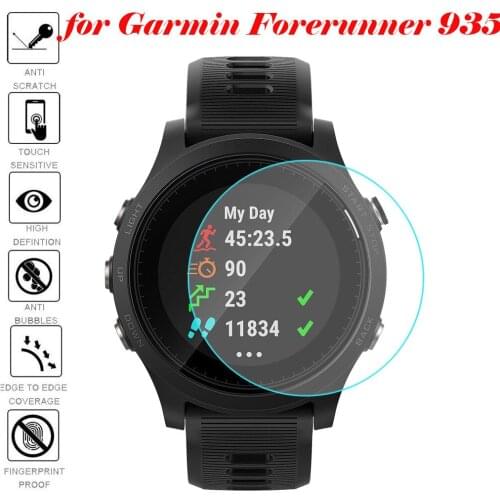 2 Pieces Of Garmin Forerunner 935 Tempered Film 3D 9H Hardness Ultra Slim Tempered Glass Screen Protector For Garmin Smart Watch