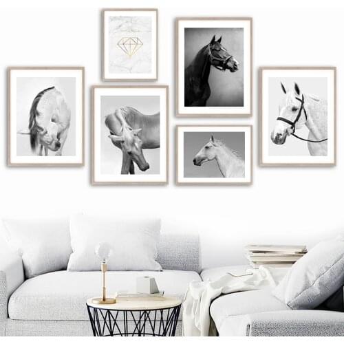Robust White Horse Simplicity Herbivores Wall Art Canvas Painting Nordic Posters And Prints Wall Pictures For Living Room Decor